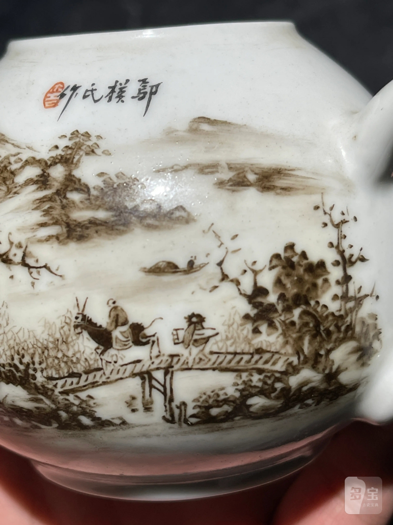 民国 粉彩名家执壶一组两件 - 图15